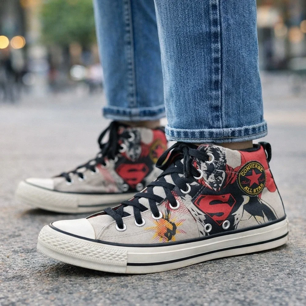 Converse Superman Chuck Taylor All Star High‎ Tops Men's Size 8 Rare - Picture 8 of 8